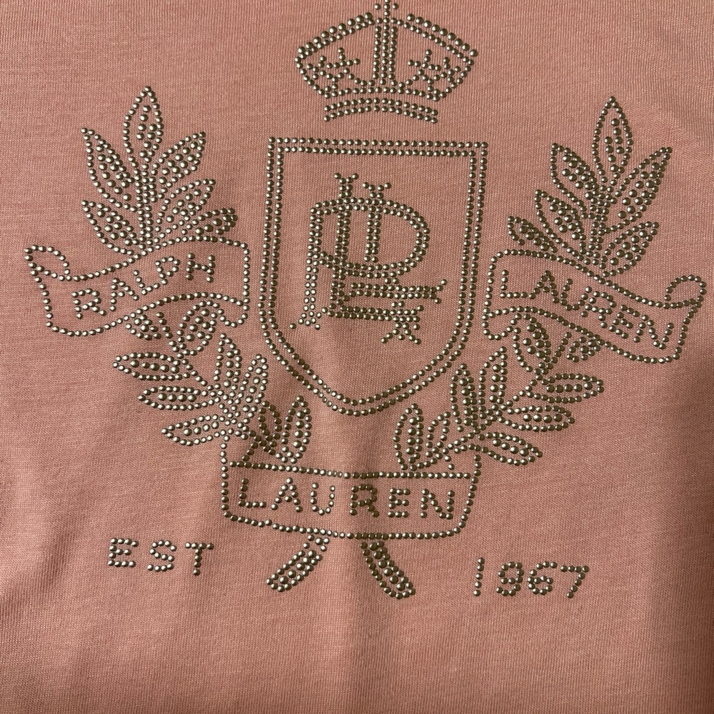 Womens Pink Short Sleeve Crew Neck Top. LAUREN Ralph Lauren